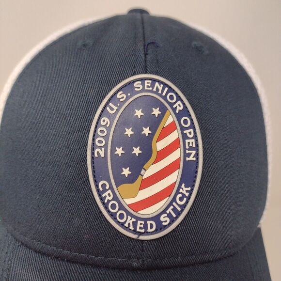 Crooked Stick Mens 2009 U.S. Senior Open Slideback Hat White Blue Adjustable - Picture 4 of 13